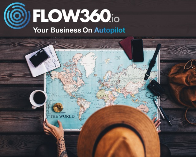 Flow360 - Aufsicht auf einen Tisch auf dem eine Weltkarte liegt