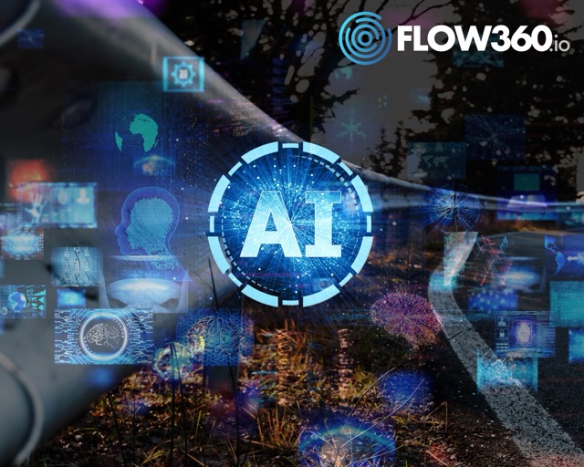 Eine Leitplanke einer Straße ist im Hintergrund zusehen darüber ein Zeichen für AI - Artificial Intelligence