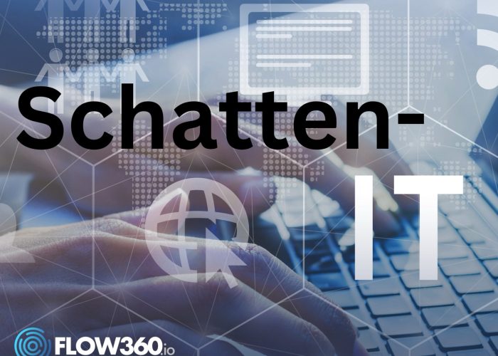 Hände auf einer Tastatur darüber der Titel "Schatten IT" Viele Hände treffen sich im Mittelpunkt des Bildes als Synonym für Menschlichkeit